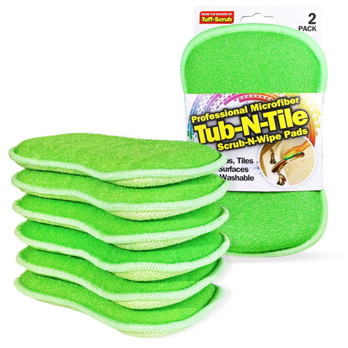 TUBNTILE PROFESSIONAL MICROFIBER SCRUBNWIPE SPONGE PADS, LARGE PADS A&H Branded Products