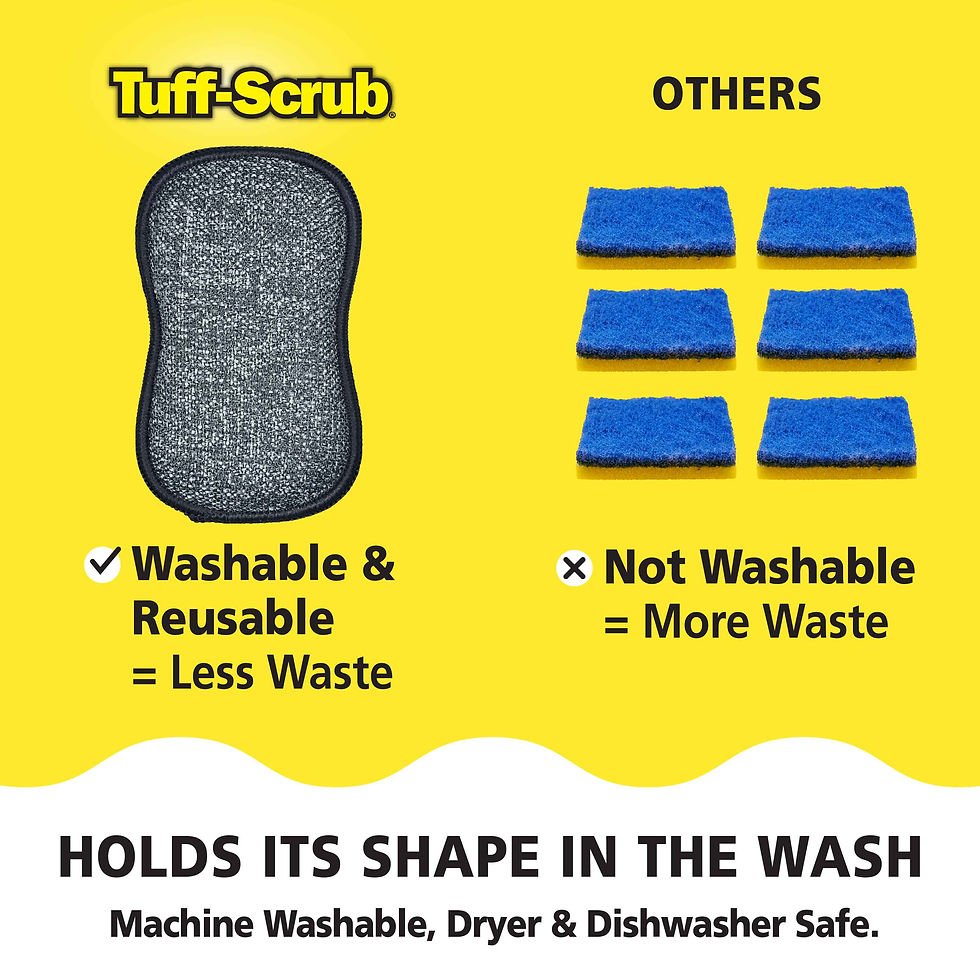 Thumbnail: TUFF-SCRUB FRESH ANTIMICROBIAL & CHARCOAL SCRUB-N-WIPE PADS, 6-PACK LARGE SIZE