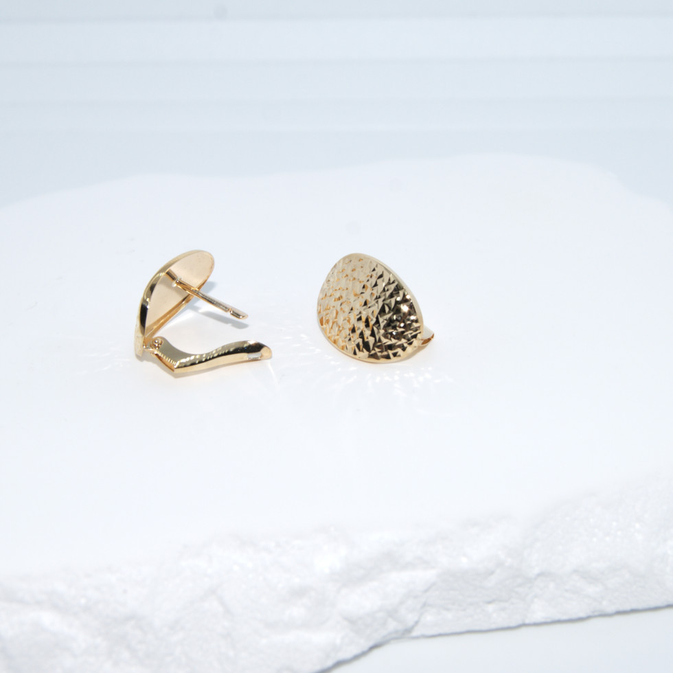 Yellow Gold Diamond Cut Huggies