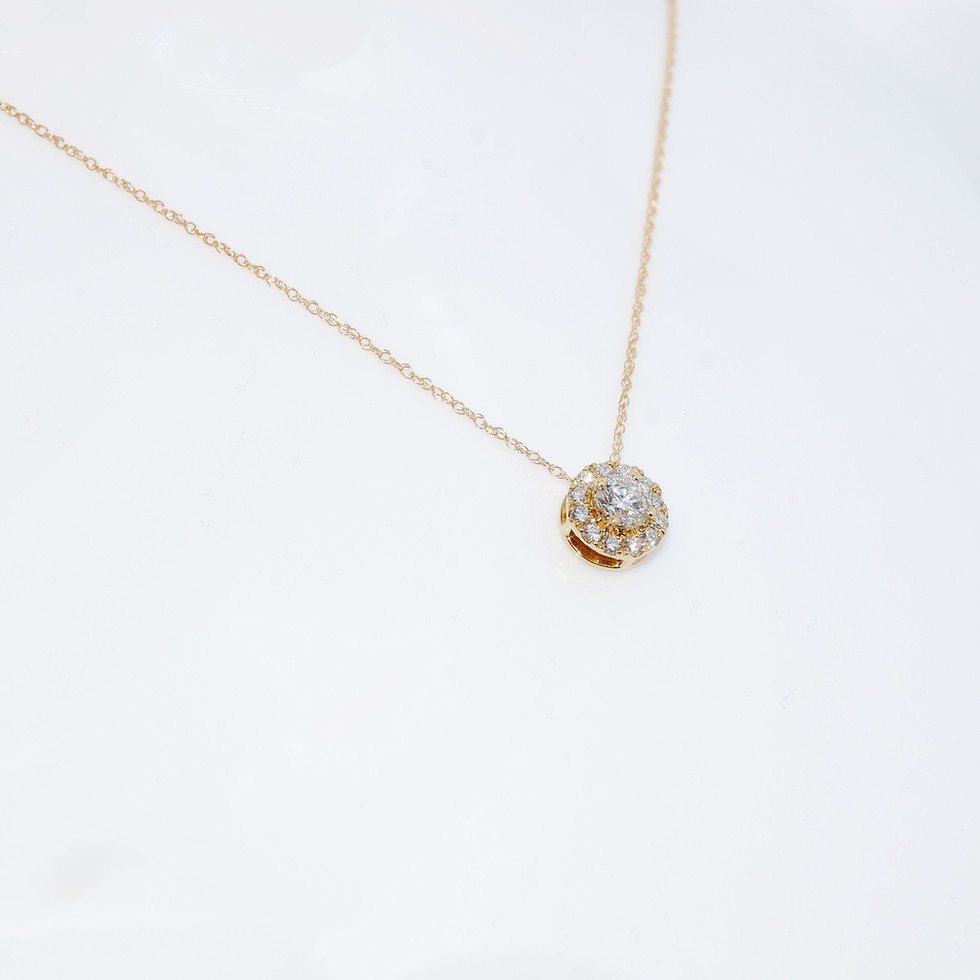 Halo Lab Diamond Yellow Gold Set