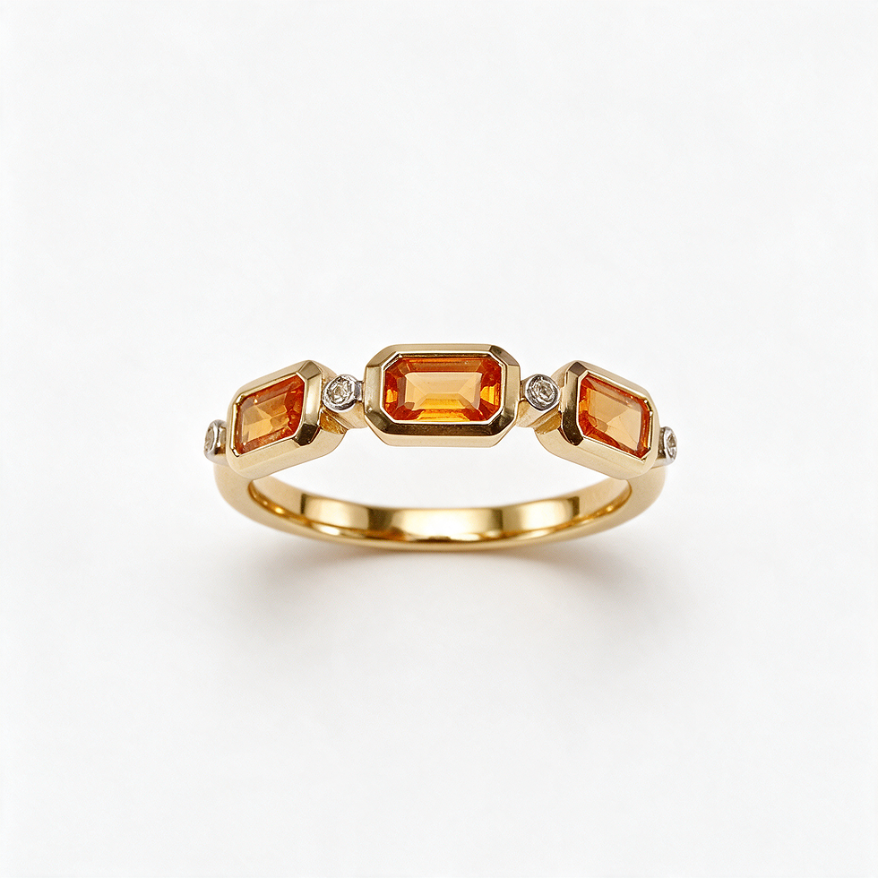 Orange Sapphire Yellow Gold Ring