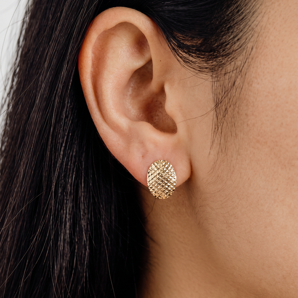 Yellow Gold Diamond Cut Huggies