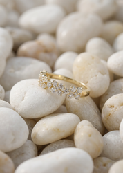Yellow Gold Flower Eternity Lab Diamond Ring