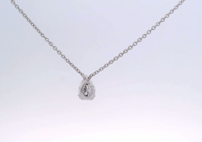 Elegant Essentials Pear Cut Hidden Halo Pendant