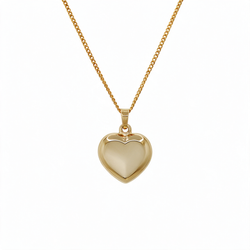 Puff Heart Yellow Gold Pendant