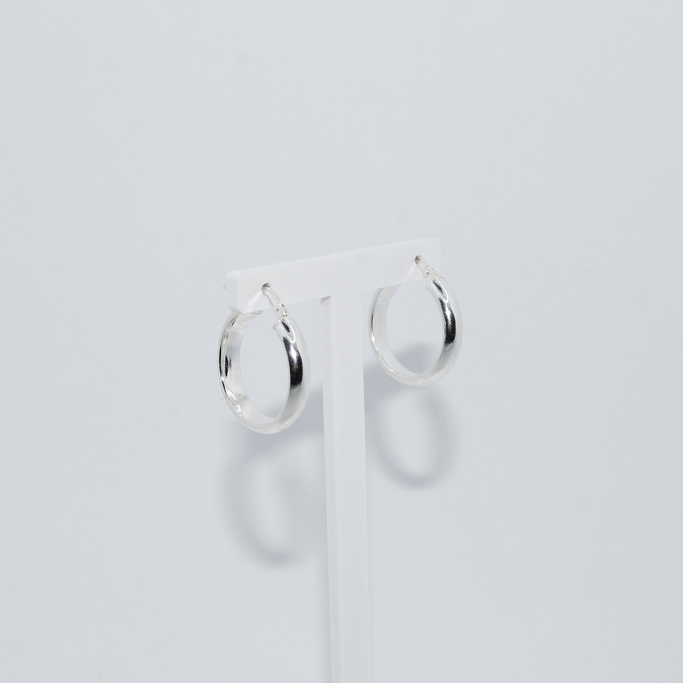 16mm Essential Silver Half Round Hoops