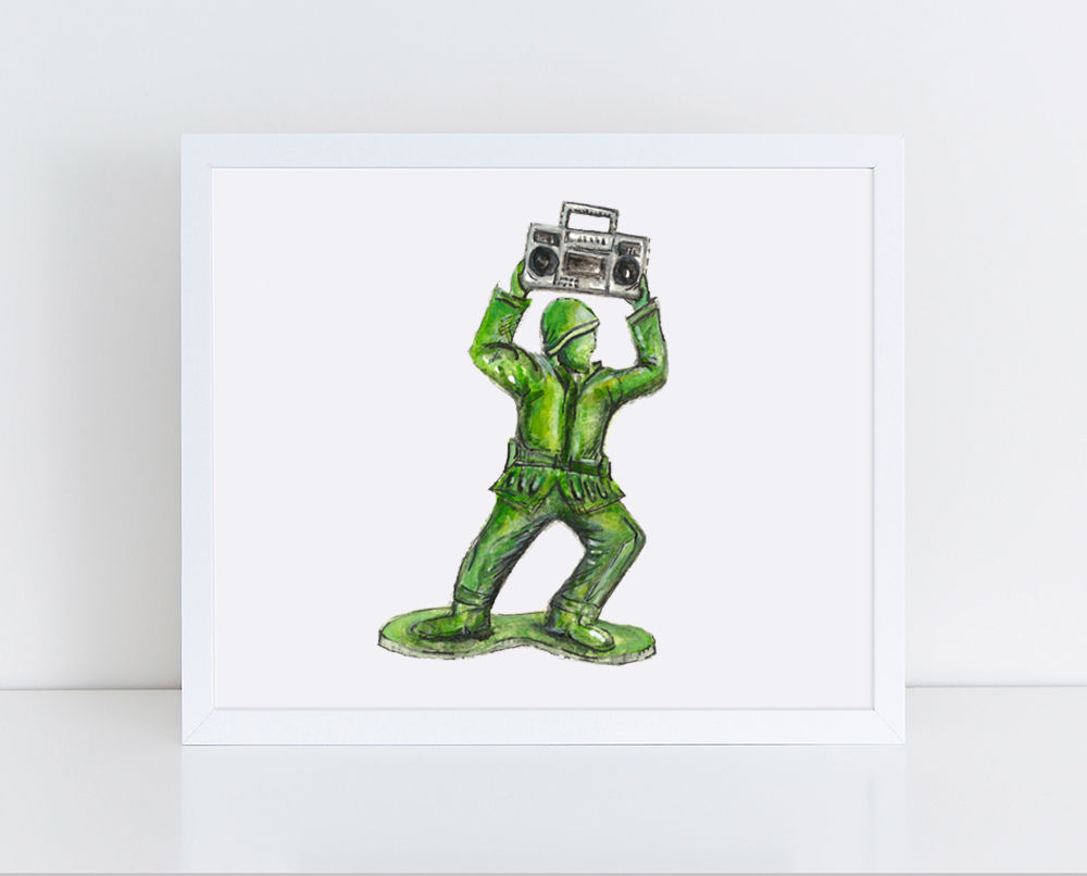 Army Man with Boombox
