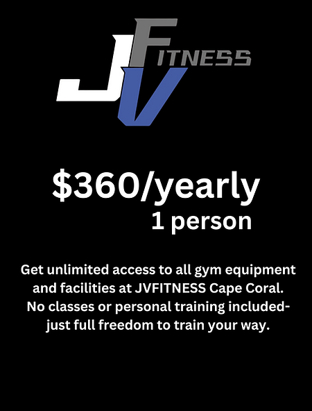 Get unlimited access to all gym equipment and facilities at JVFITNESS Cape Coral. No class