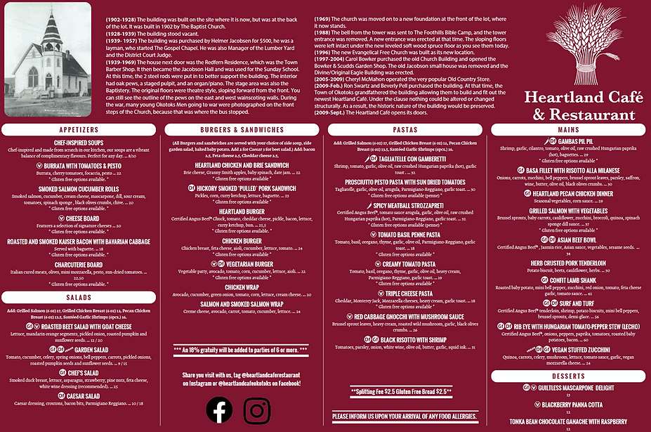 Heartland Restaurant andCafe Okotoks MENUS