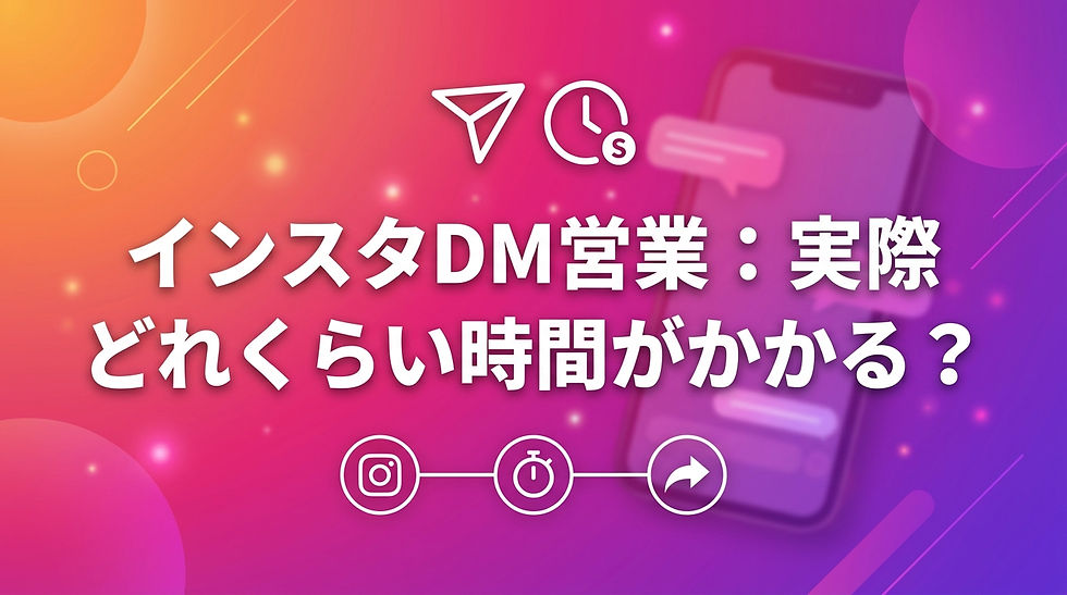 インスタDM営業にかかる時間の目安を解説するブログ記事の表紙画像