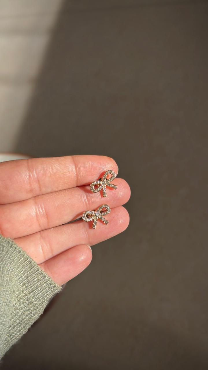 Diamond Bow Earrings