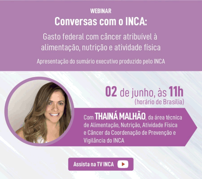 INCA: Gasto federal com câncer atribuível à alimentação, nutrição e atividade física
