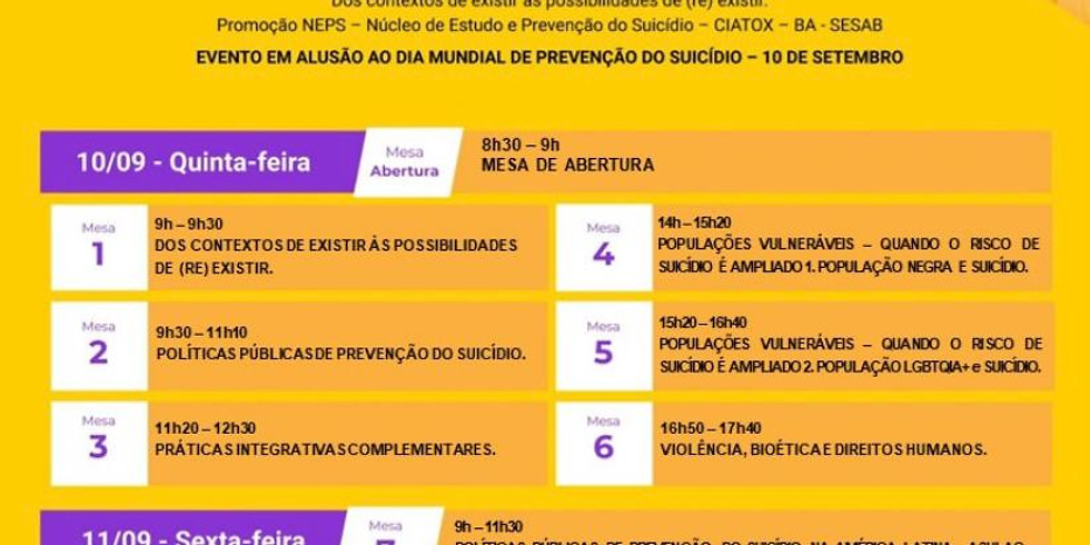 IV Fórum Baiano, II Fórum Brasileiro e I Fórum Internacional de prevenção ao suicídio