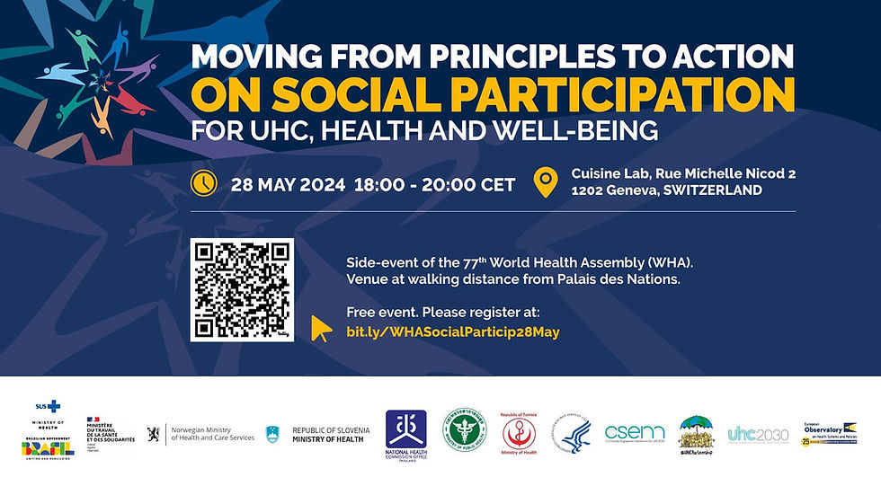 UHCP - Passando dos Princípios à Ação sobre a Participação Social para a Cobertura Universal de Saúde