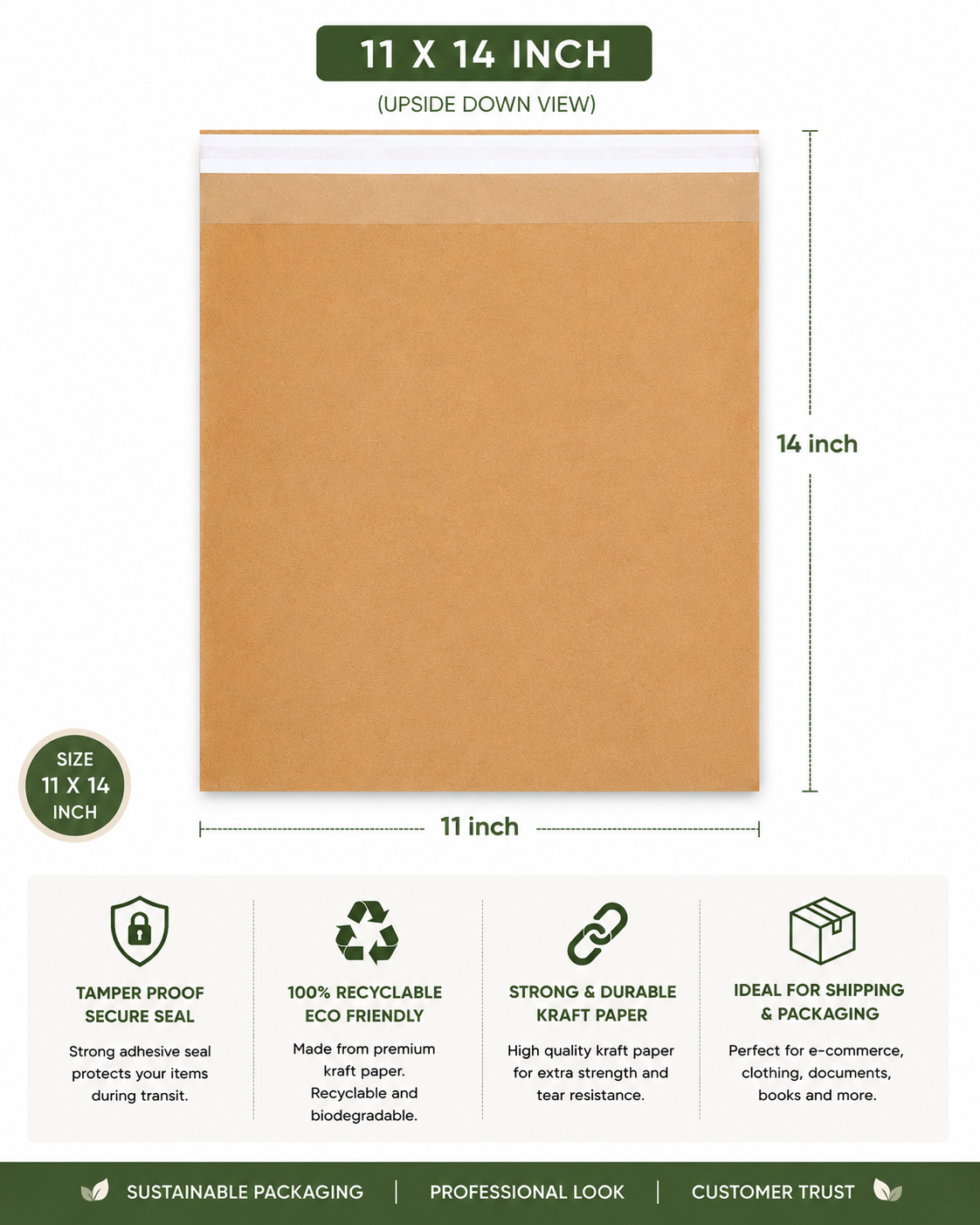 14″ x 11″ Courier Paper Bags