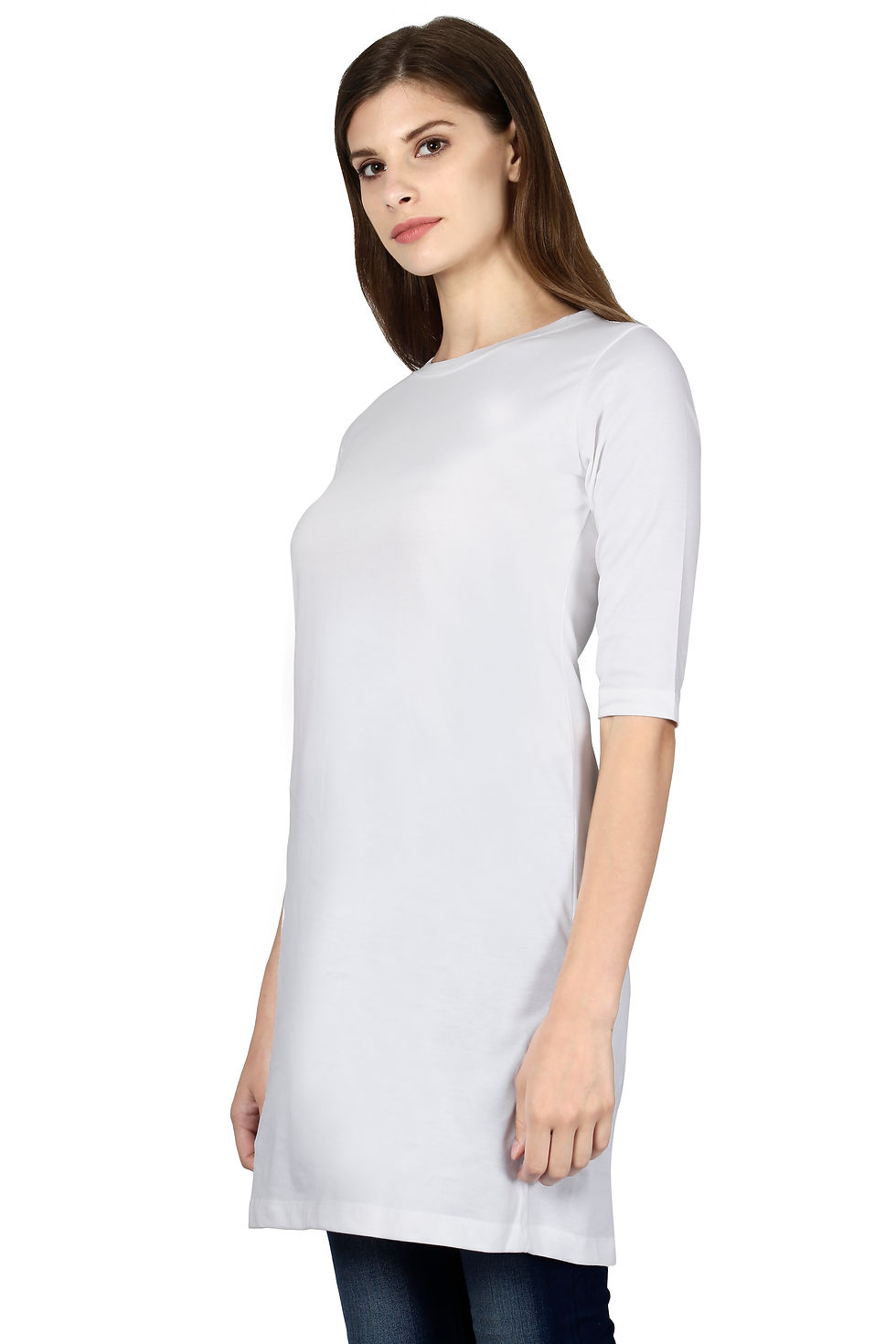 Thumbnail:  Premium White Long Top T-Shirt Dress