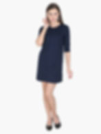 Thumbnail: Premium Navy Blue Long Top T-Shirt Dress