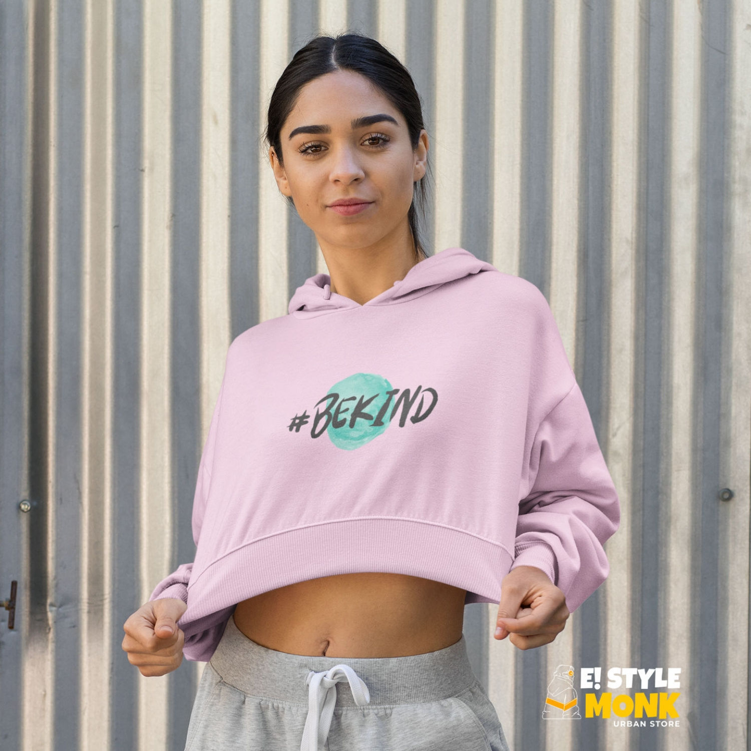 "Be Kind"Premium Women's Cropped Hoodie
