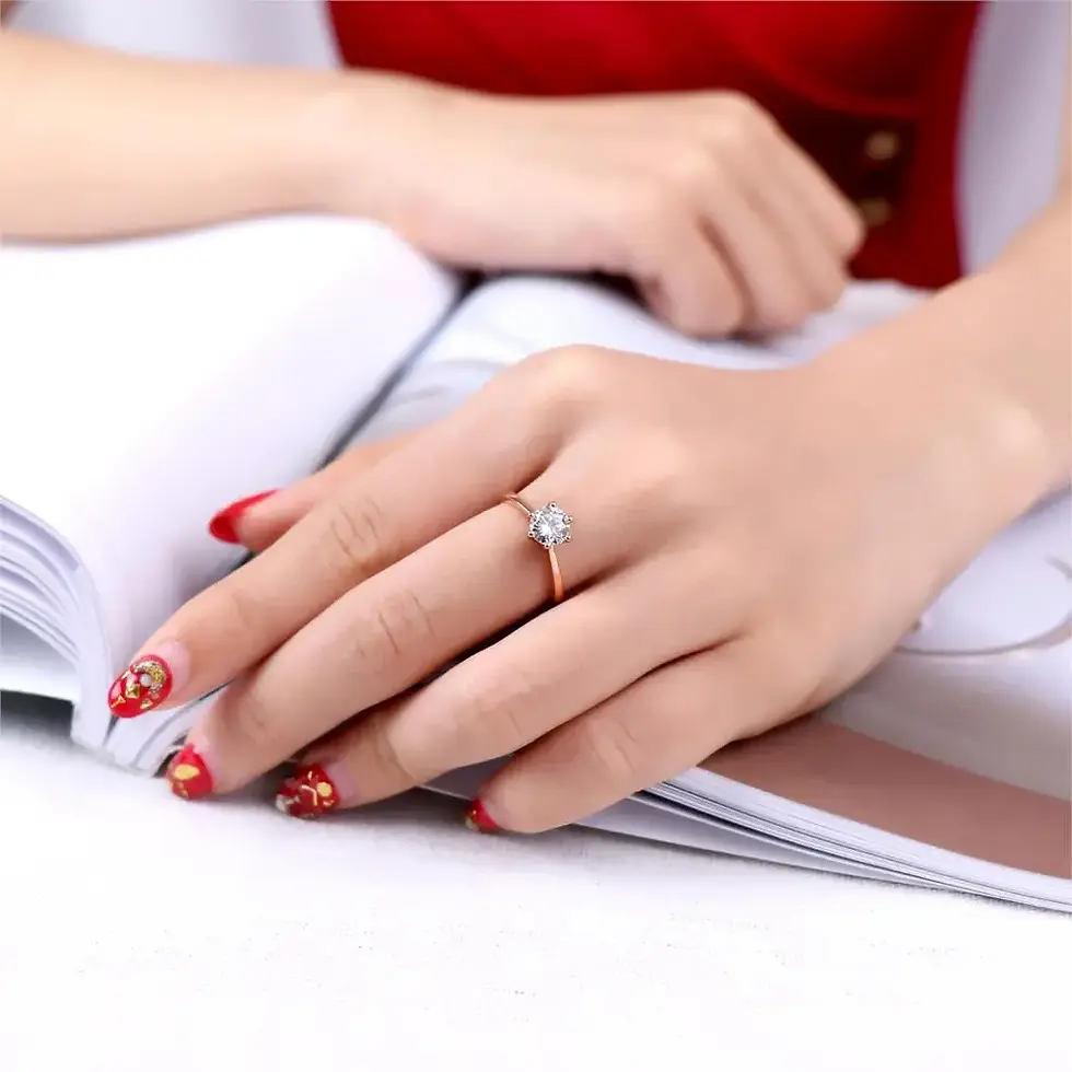 Miniatura: Double Fair 6 Claw 1 Carat Cubic Zirconia Wedding Engagement Rings for Women