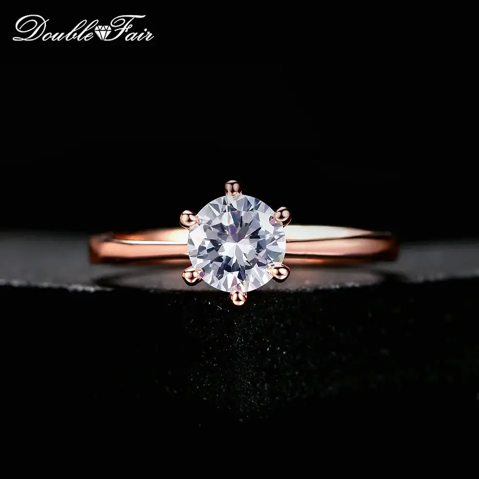 Miniatura: Double Fair 6 Claw 1 Carat Cubic Zirconia Wedding Engagement Rings for Women