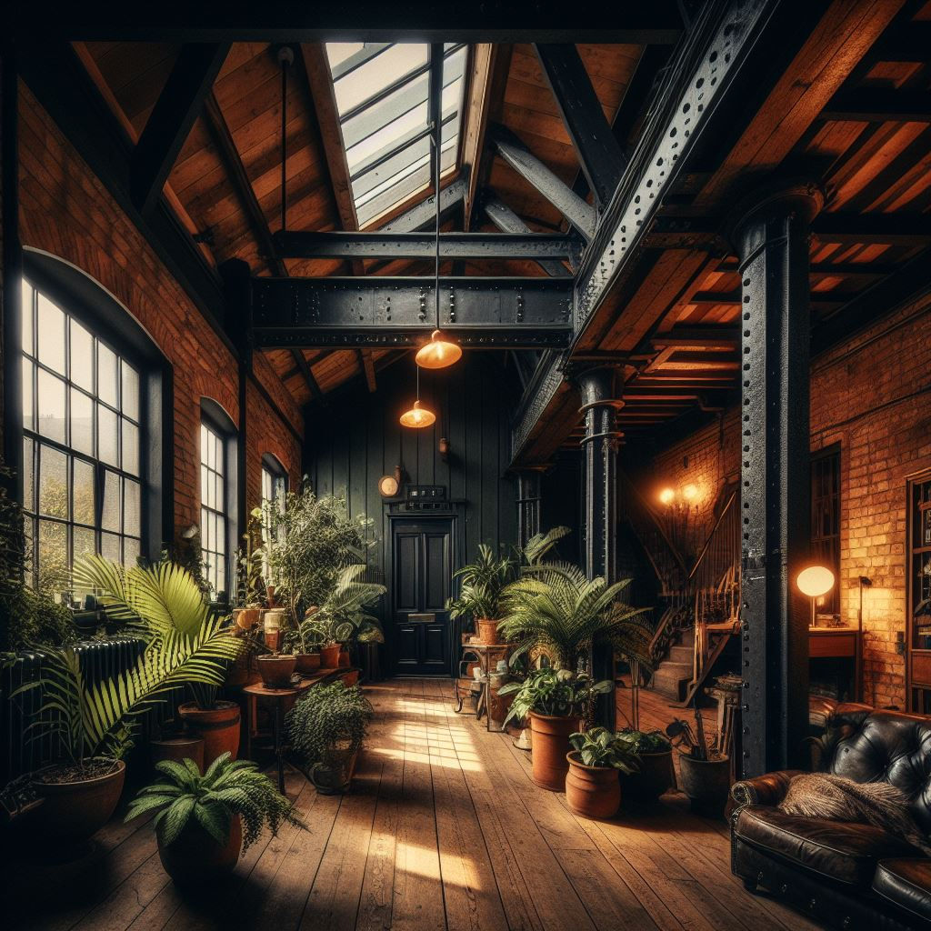 Cottage / Industrial interior (Corten-Shu Sugi Ban)