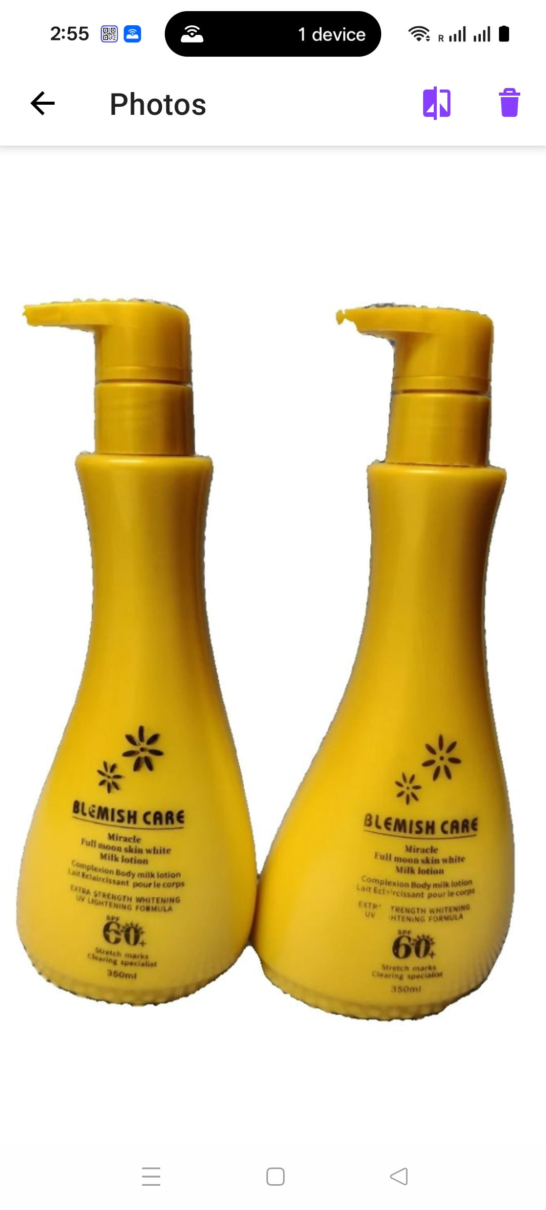 Two yellow pump bottles of Alada Whitening Body Lotion