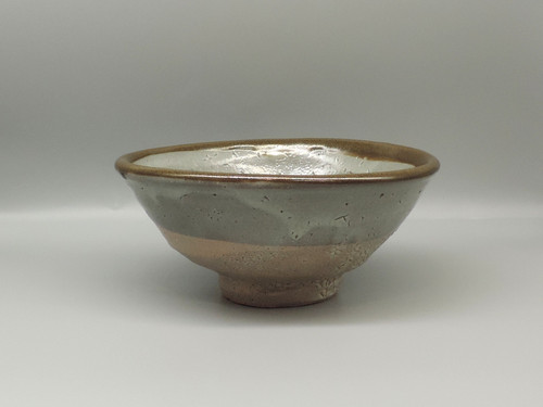 浜田庄司　地掛緑黒面取茶盌 浜田庄司 地掛緑黒面取茶盌
