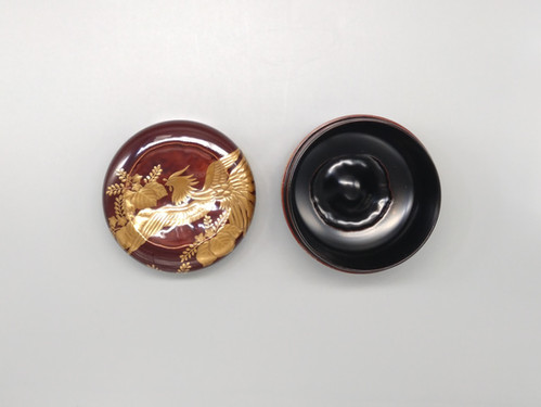 ☆美品『溜塗 菊桐蒔絵 平棗』信広作 鳳斎 作 桐鳳凰蒔絵竹平棗 | 株式