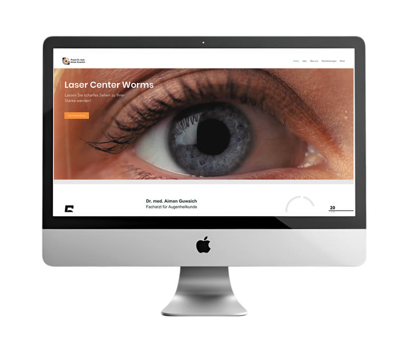 Modernes Webdesign für laser center worms