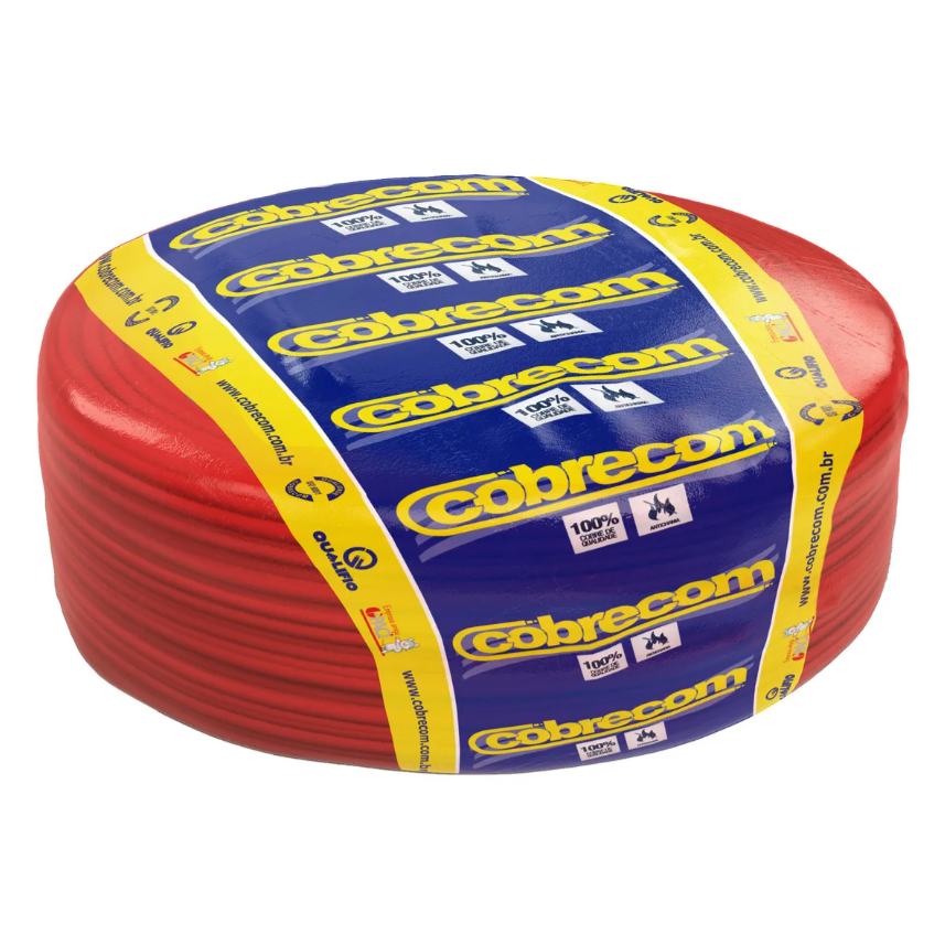 Cabo Flexicom Cobrecom 2,5mm² Vermelho - 750V