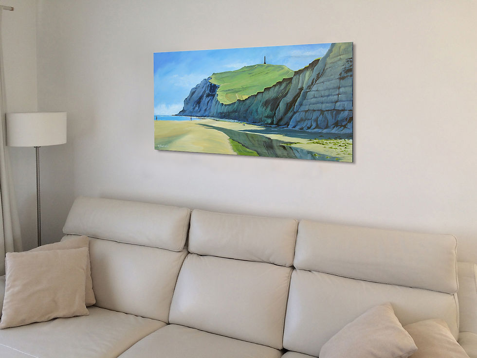 Cap Blanc-Nez, Calais, France. Peinture accrochée.