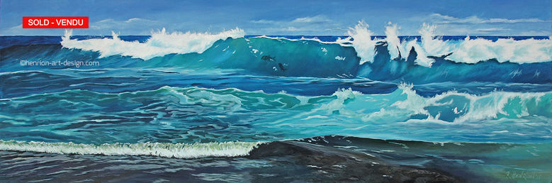 The window in the surf, acrylic painting by Roland Henrion
