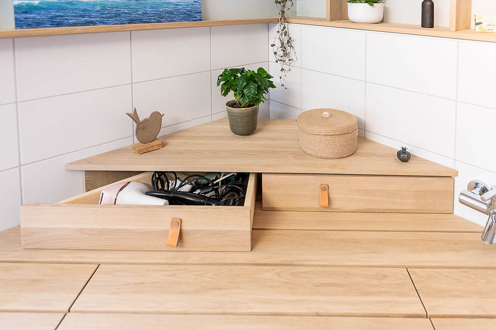 Badewannenabdeckung aus Eiche