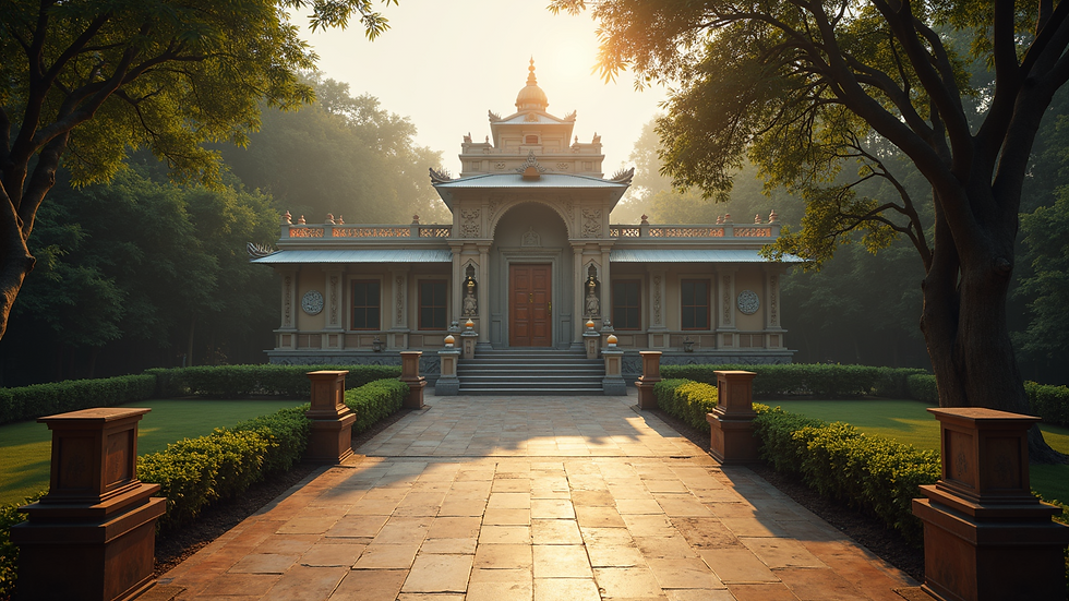 High angle view of a peaceful temple entrance in Mumbai