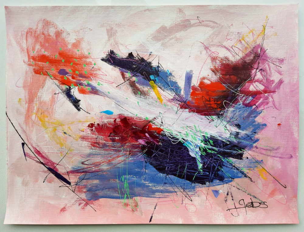 Art abstrait sur papier expression vitalité courage art expressif