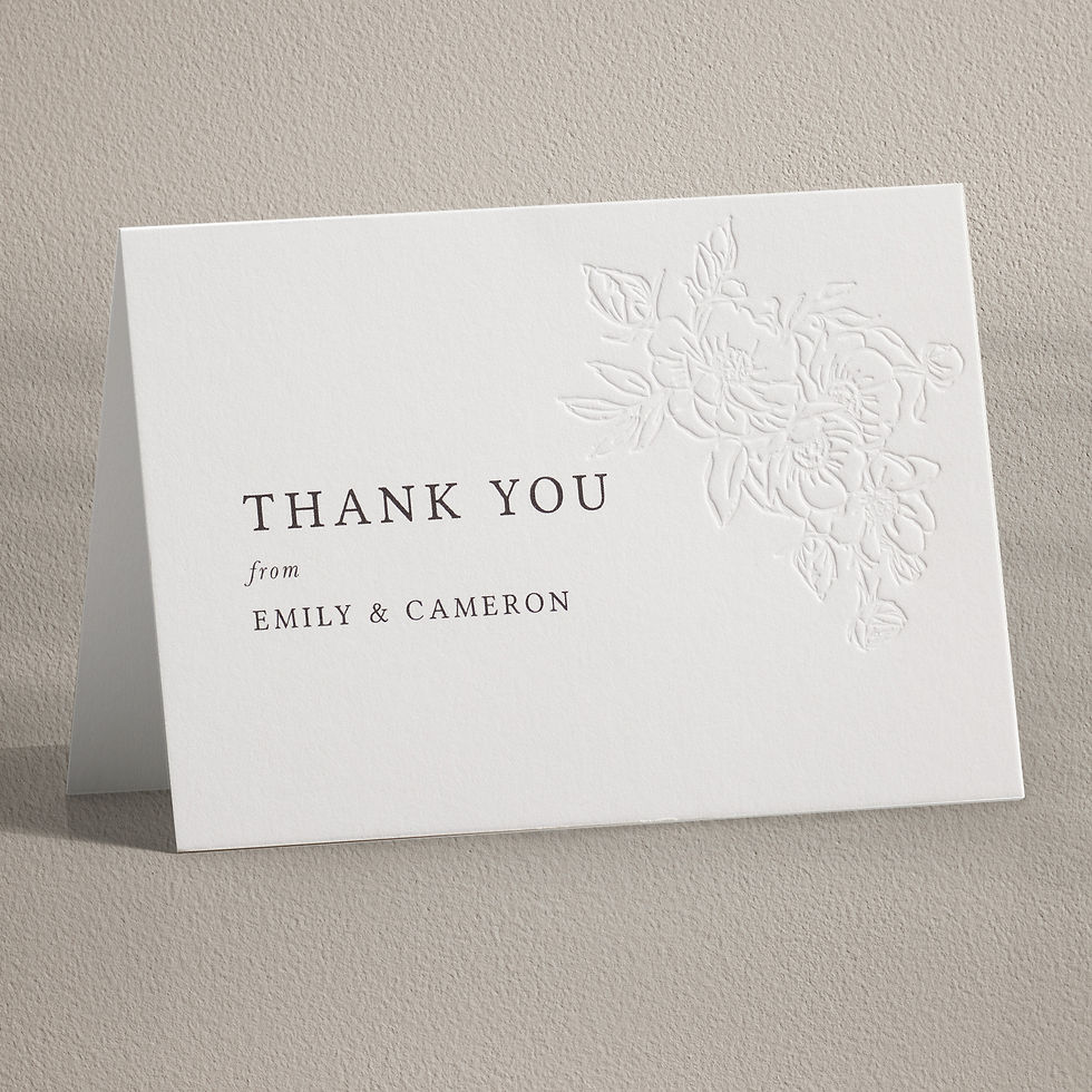 Thumbnail: Rosa: Digital and letterpress thank you card