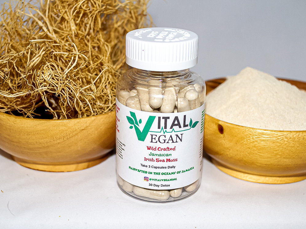 Wild Crafted Jamaican Irish Sea Moss Capsules Vital Vegan Inc