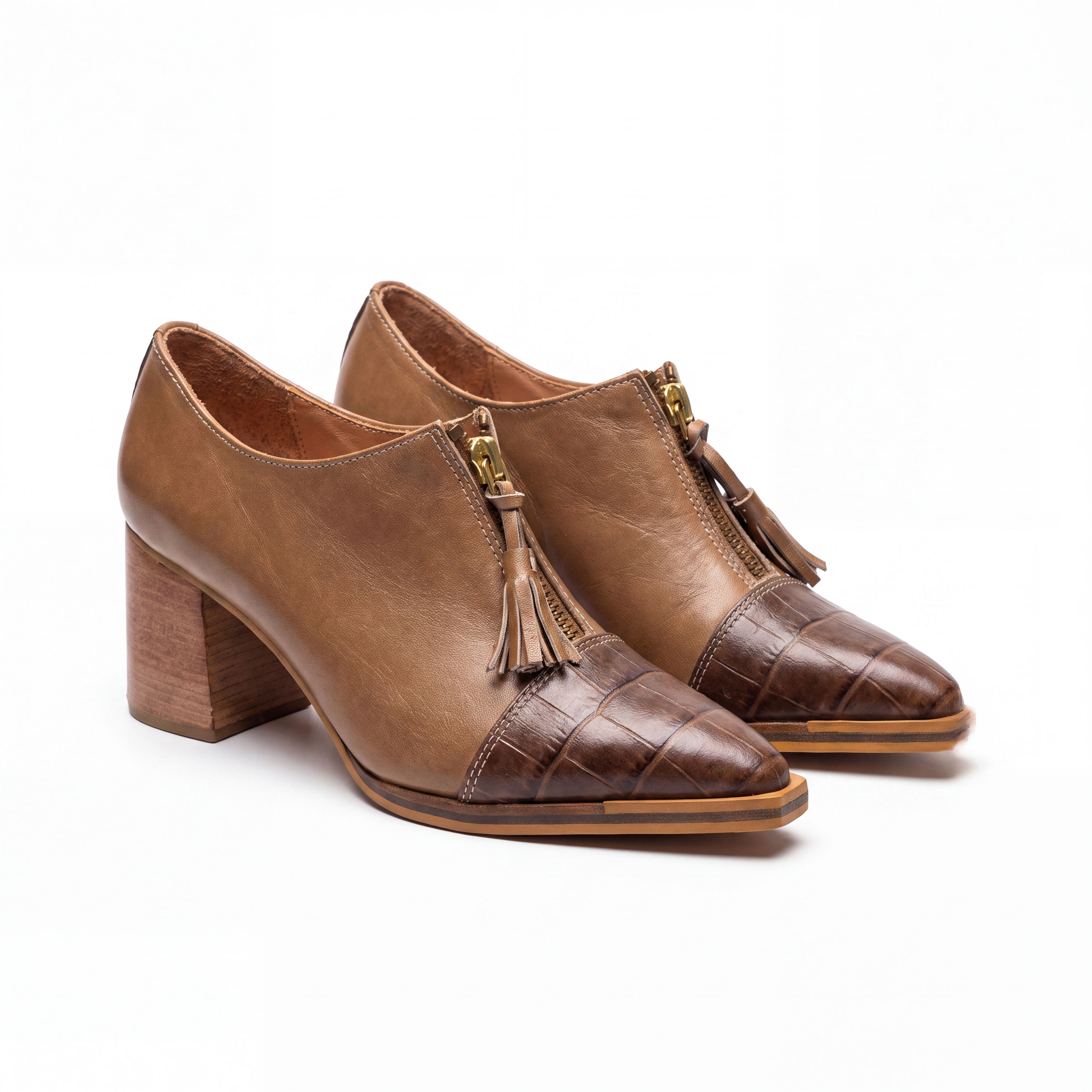 Nadine caramelo con croco marron