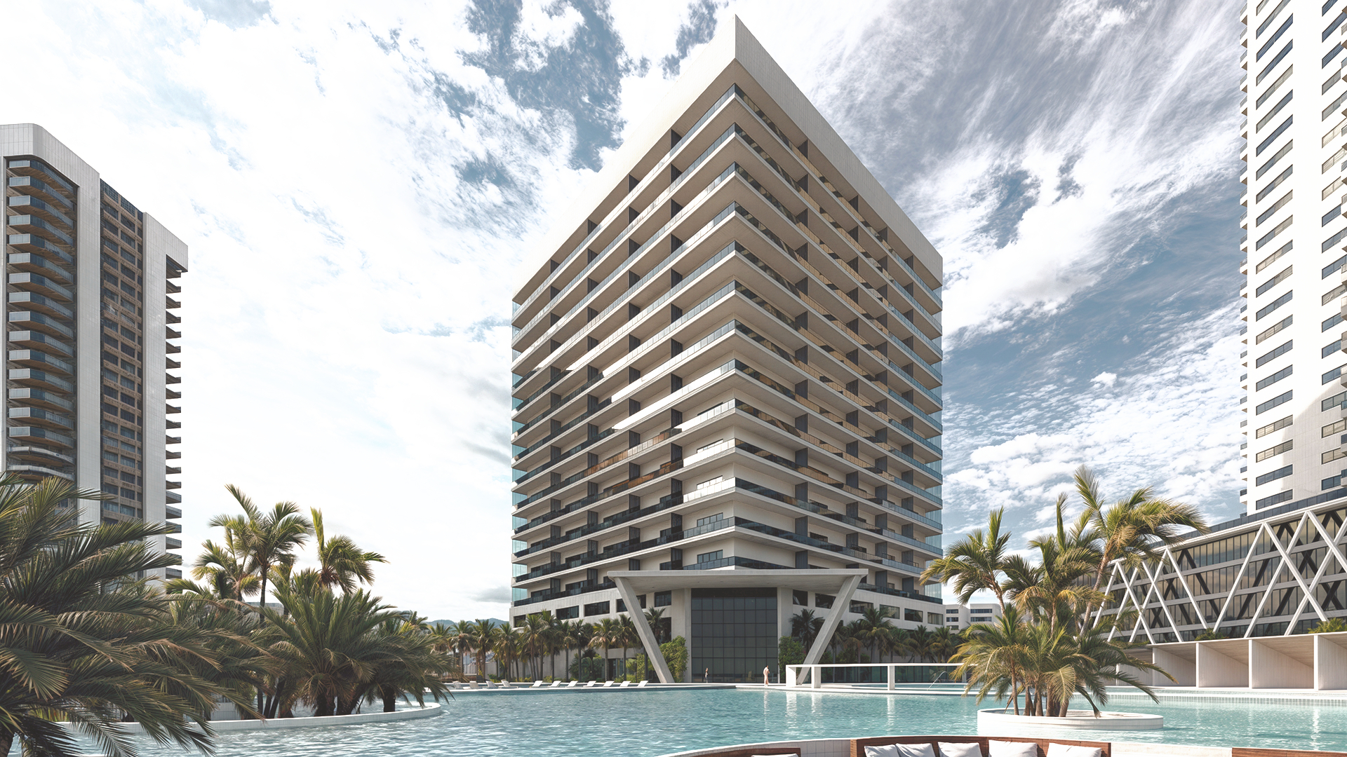 Aerial view of the Altos del Mar development in Panama