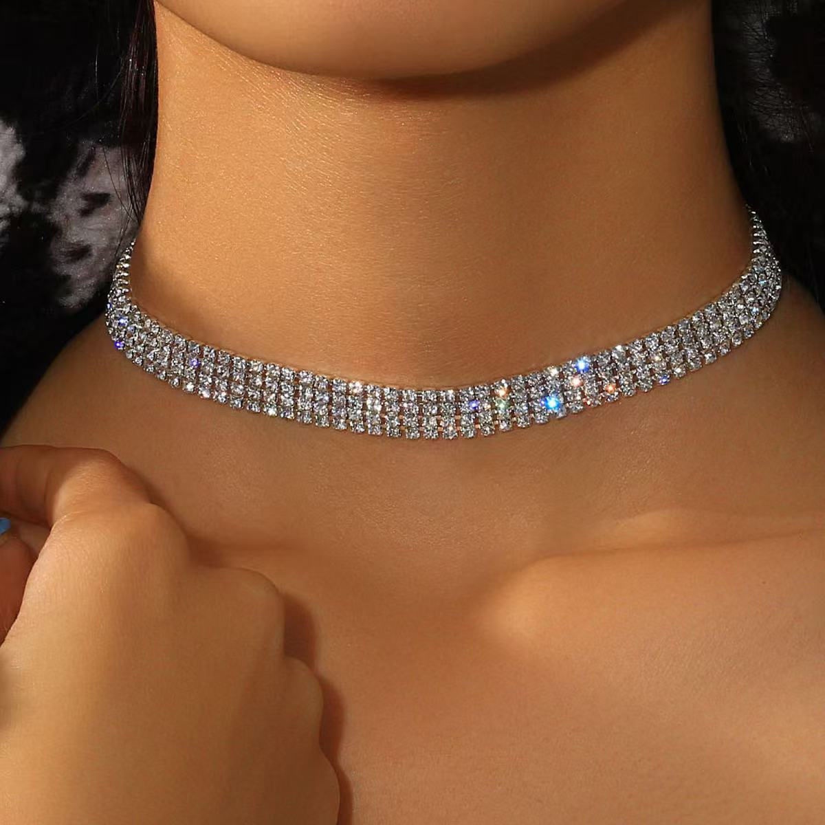 Versatile and unique crystal collar chain