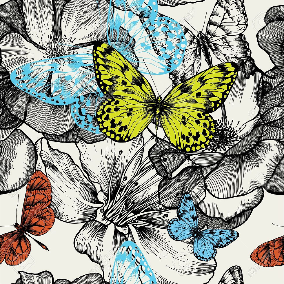 15996368-Seamless-pattern-with-blooming-roses-and-flying-butterflies-hand-drawin
