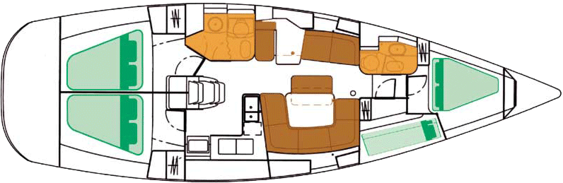 SUN ODYSSEY 43 lay-out