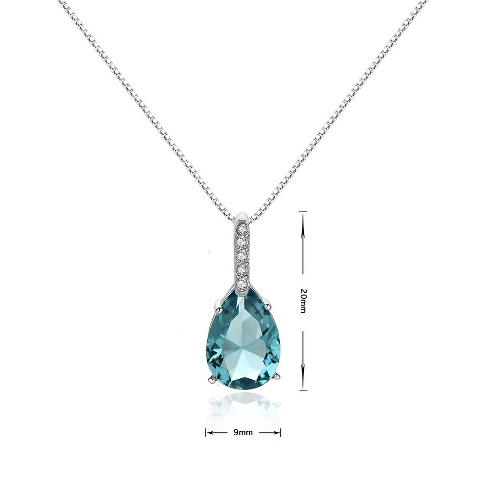 Thumbnail: Blue Synthetic Crystal Pendant in Sterling Silver