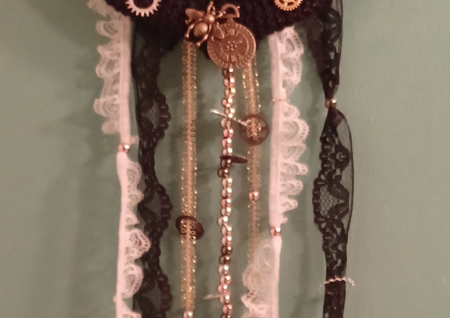 dreamcatcher, knitted, steampunk