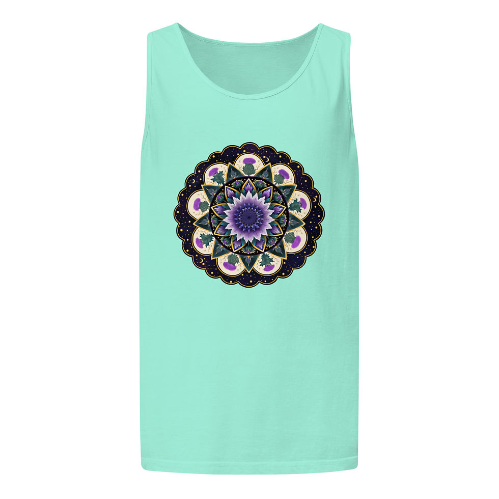 Thumbnail: Moon Thistle Mandala Unisex garment-dyed tank top