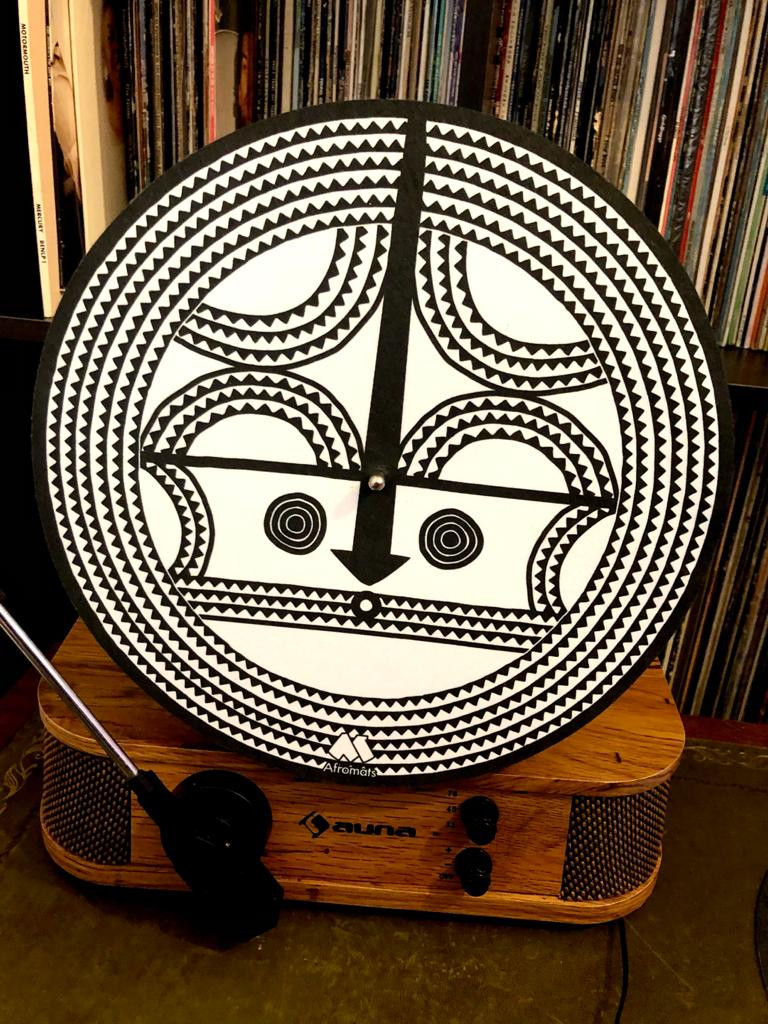 Sun Mask slipmat art for your turntables
