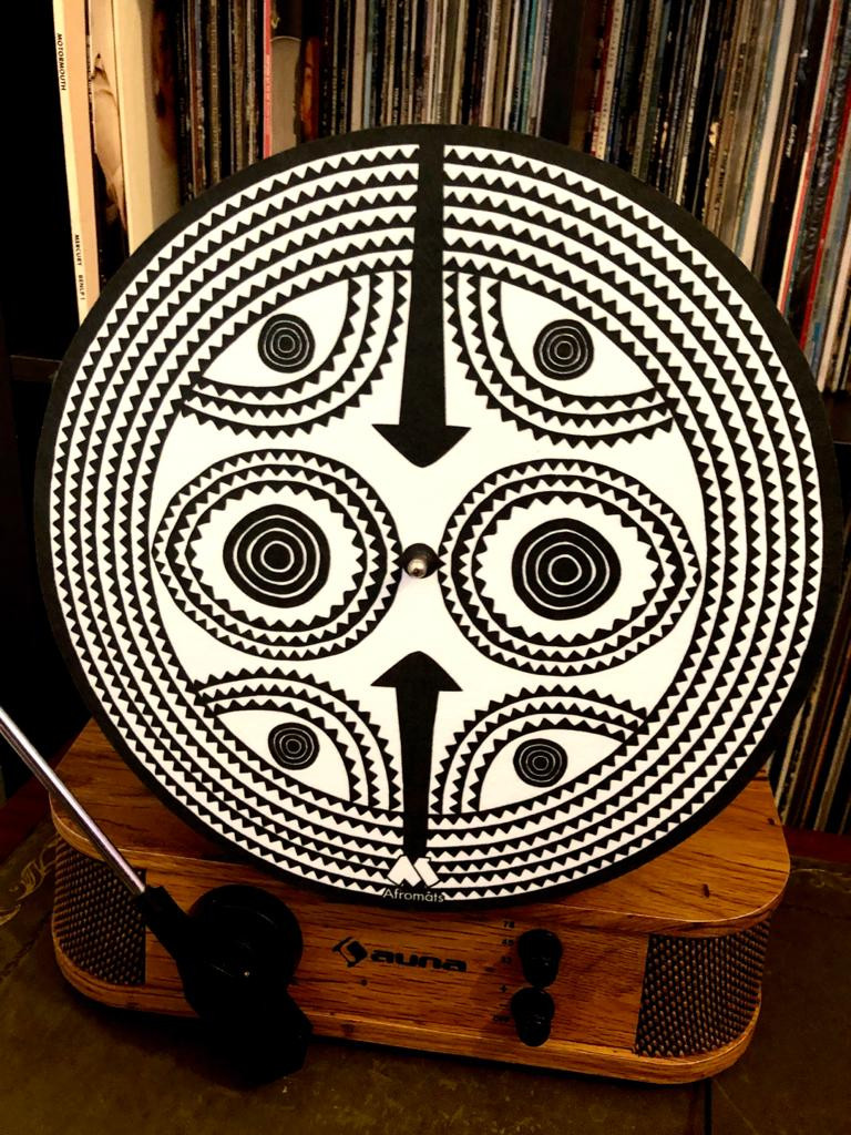 Sun Mask slipmat art for your turntables