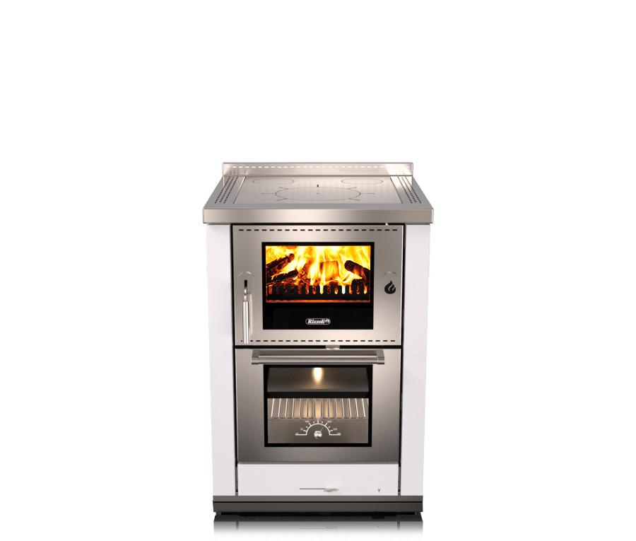 Thumbnail: Cuisinière à bois en fonction vue de face