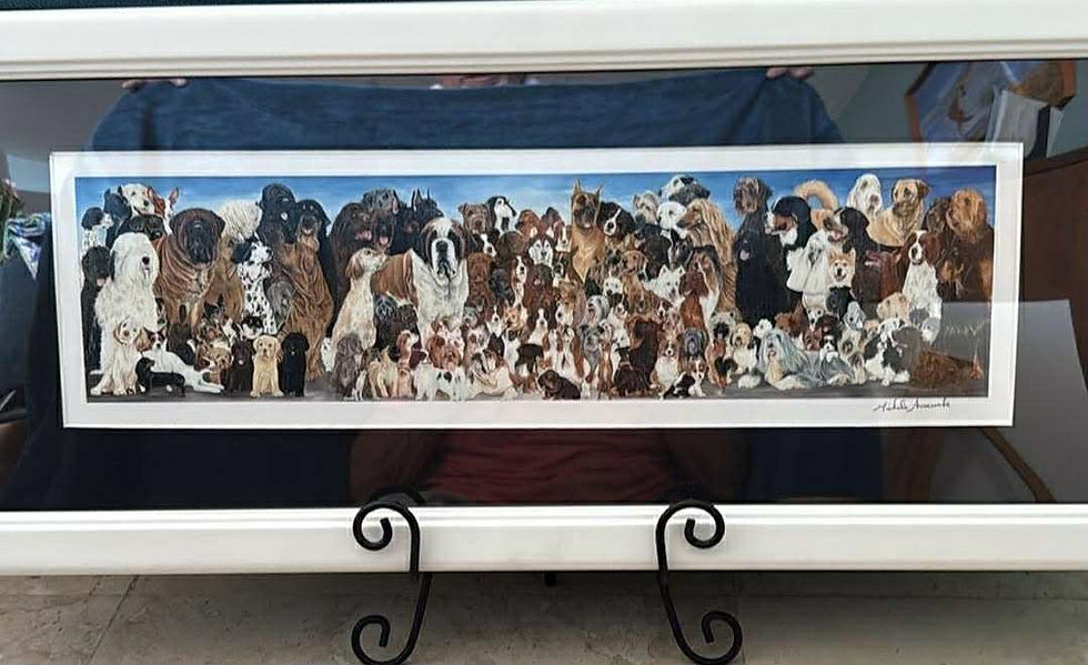 Thumbnail: “Dog Show” Acrylic Mural Featuring 150 Kennel Club Breeds. Valued at $100 USD