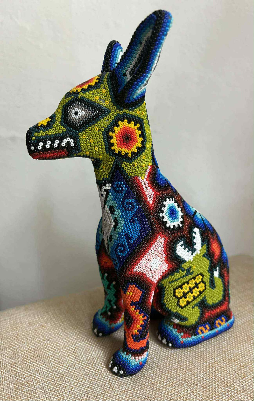 Thumbnail: Huichol Dog Statue – 9” Hand-Beaded Sculpture. Valued at $175 USD